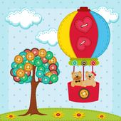 FOTOTAPETA dla dziecka CHMURKI BALON 380x256