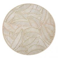 podkładka na stół 38 cm złota ażurowa okrągła liście mp06