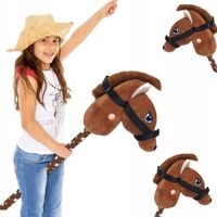 KOŃ NA KIJU ZABAWKA GŁOWA KONIA HOBBY HORSE KONIK Z GRZYWĄ PREZENT DŹWIĘK