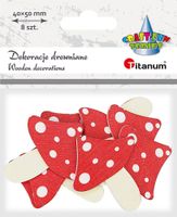 dekoracje drewniane muchomorki 40x50mm 8 sztuk titanum