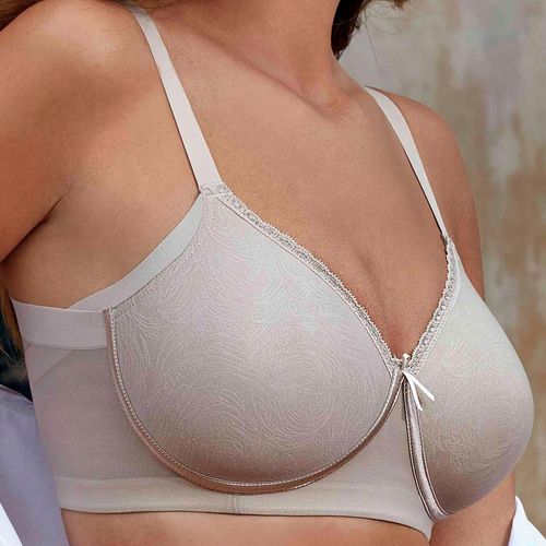 Biustonosz Usztywniany Gładki Modelujący Bez Fiszbin Codzienny Beżowy 85C na Arena.pl