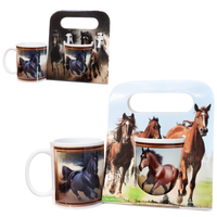 kubek ceramiczny konie w ozdobnym opakowaniu | W-06