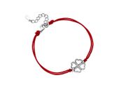 Bransoletka szczęścia celebrytka koniczynka lucky bawełna srebro 925 Z1638B_R