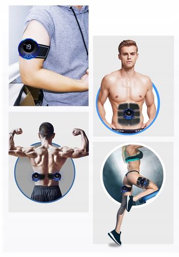 ELEKTROSTYMULATOR EMS MIĘŚNI BRZUCHA PLECÓW RAMION POŚLADKÓW MASAŻER NÓG 3X na Arena.pl