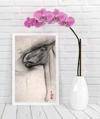 Head of a Horse, Edgar Degas - plakat 21x29,7 cm na Arena.pl