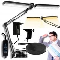 LAMPKA BIUROWA LAMPA KREŚLARSKA REGULOWANA NA STATYWIE LED UCHWYT STOJAK