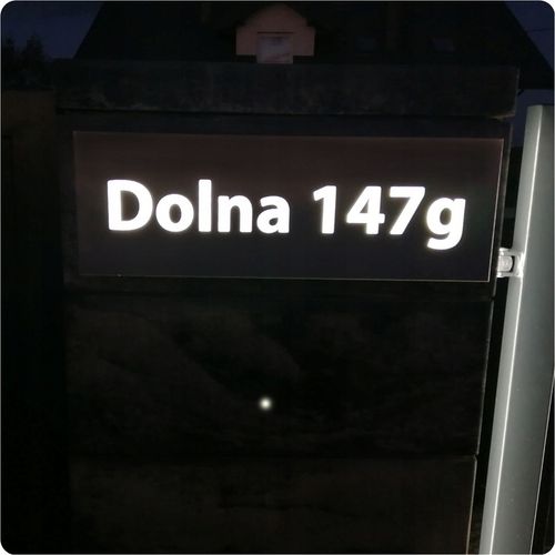 Podświetlany numer domu tabliczka tablica adresowa adres 1R LED 66x15 cm na Arena.pl