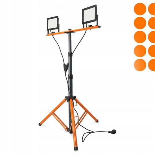 Halogen LED Statyw Budowlany Naświetlacz 2x 50W 11000lm Lampa Na na Arena.pl