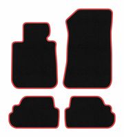 Dywaniki welurowe BMW 1 E88 Cabrio 2004-2011 czarne z czerwonym obszyciem