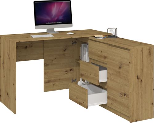 NAROŻNE BIURKO PLUS KOMODA 2D3S DĄB ARTISAN na Arena.pl