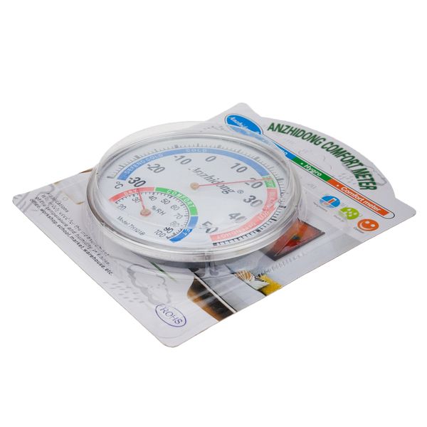 DUŻY TERMOMETR HIGROMETR MIERNIK WILGOTNOŚCI ANALOGOWY CZYTELNY DO SZK zdjęcie 2