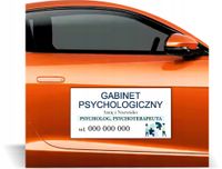 Magnes na samochód reklama magnetyczna 60x30cm GABINET PSYCHOLOGICZNY