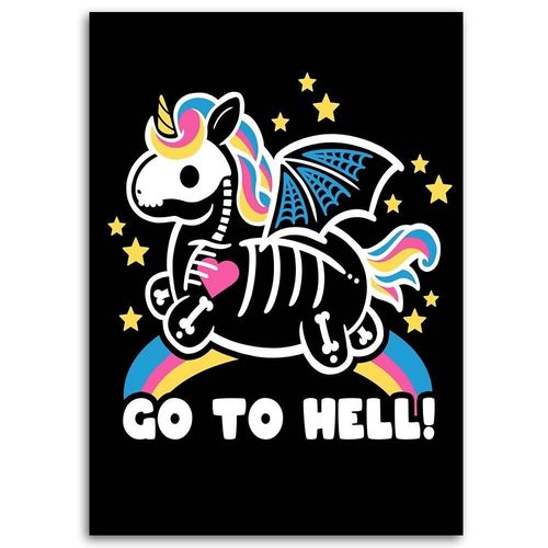 Obraz na płótnie – Canvas, Jednorożec go to hell 50x70 na Arena.pl