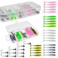 Zestaw spinning 25 przynęt 10 x główka JIG PUDEŁKO