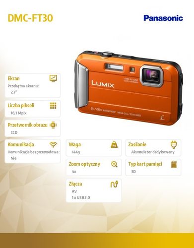 Panasonic DMC-FT30 orange na Arena.pl