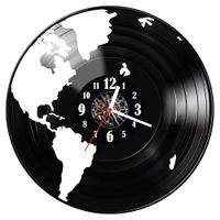 Zegar ścienny z płyty winylowej Kontynenty 222.14