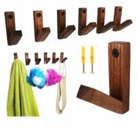 Wieszak Drewniany Naścienny Do Przedpokoju Kolor Ciemny Orzech do Sauny