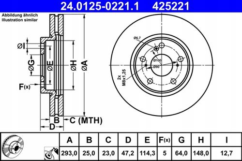 TARCZA HAM PRZOD 293X25 V ATE na Arena.pl