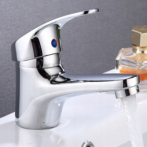 BATERIA UMYWALKOWA STOJĄCA CHROM NISKA KRAN DO UMYWALKI + WĘŻYKI na Arena.pl