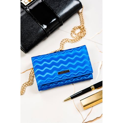 skórzany portfel damski na bigiel i zatrzask ze wzorem fal - lorenti na Arena.pl