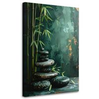 Obraz do salonu sypialni kuchni, Kamienie zen spa liście bambusa