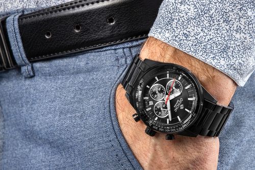 zegarek męski giewont chronograph sapphire czarny gw9140-b2 na Arena.pl