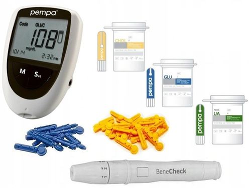 Glokometr PEMPA BeneCheck 3w1 – glukoza, cholesterol, kwas moczowy na Arena.pl