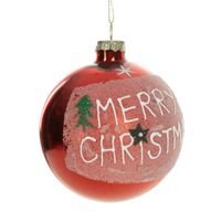 Czerwone bombki szklane Ø 8 cm komplet na Święta x4