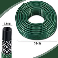 WĄŻ OGRODOWY GUMOWY 1/2" 50m 4 WARSTWOWY ZBROJONY WYTRZYMAŁY PODLEWANIE