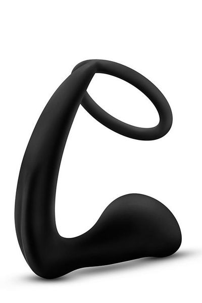Anal Adventures Cock Ring Plug Black zdjęcie 4