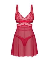 babydoll z stringami obsessive cupide desir czerwony 2xl/3xl