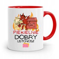 Kubek Czerwony Prezent Dla Listonosza Piekielnie Z Nadrukiem Ze Zdjęciem