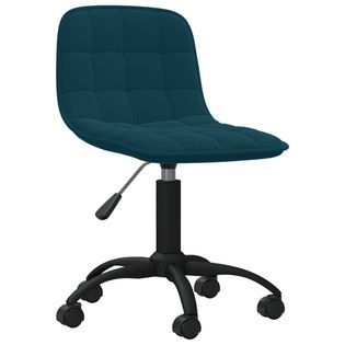 Obrotowe Krzesło Biurowe, Niebieskie, Obite Aksamitem