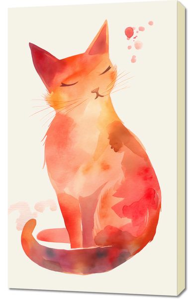 Obraz 60x100cm Akwarelowy Kot zdjęcie 1