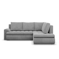 Narożnik z otomaną, prawy, BOSCO, sztruks, 230cm, jasny szary | TYLETEGOTU