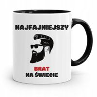 Kubek Czarny Prezent Dla Brata Najfajniejszy Brat Z Nadrukiem Ze Zdjęciem