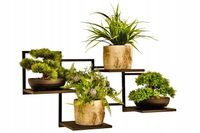 Kwietnik wiszący na 4 kwiaty półka ścienna regał na ścianę czarny loft