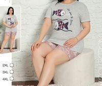 Piżama damska z krótkim rękawem na lato XL