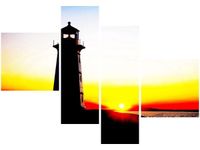 100 70CM OBRAZ 4 ELEM LATARNIA MORSKA DRUK PŁÓTNO RAMA