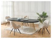 Stół do jadalni od 2 do 12 osób rozkładany złota podstawa