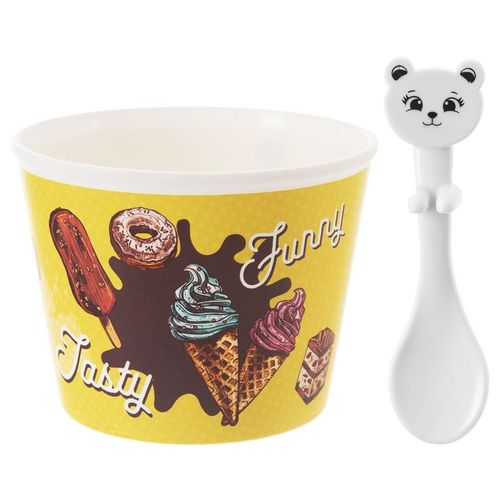 4x Pucharki do Lodów z Łyżeczkami na Lody Desery Miseczki dla Dzieci Zestaw na Arena.pl