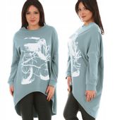 F553 Luźna BLUZA oversize z grafiką