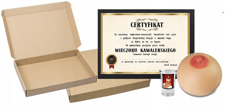 KAWALERSKI prezent cycek dyplom CERTYFIKAT zdjęcie 2