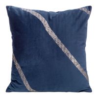 POSZEWKA WELUR VELVET WE WZORY 45X45 CM GRANATOWA