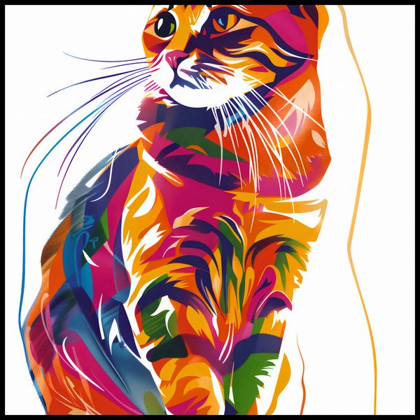 Plakat 80x80cm Nasycony Kot zdjęcie 2