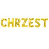 Balon foliowy baner napis chrzest złoty