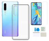 Etui silikonowe do Huawei P30 case obudowa + folia ochronna na ekran TPU