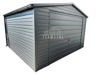 GARAŻ BLASZANY 4m x 5m - Brama uchylna + rynny Antracyt 4x5 TS494