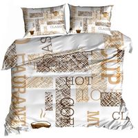 Pościel 3D bawełna satyna 160x200cm HOT COFFEE