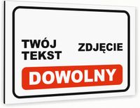 Tabliczka znak informacyjny 30x20 Biała TWÓJ TEKST Nierdzewna NADRUK UV